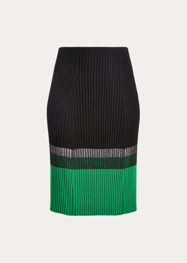 Women's Ralph Lauren Three-Tone Ribbed Skirts | 389620QUA